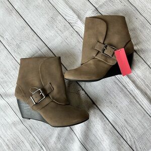 American Rag Coreene Cuffed Wedge Booties NEW
